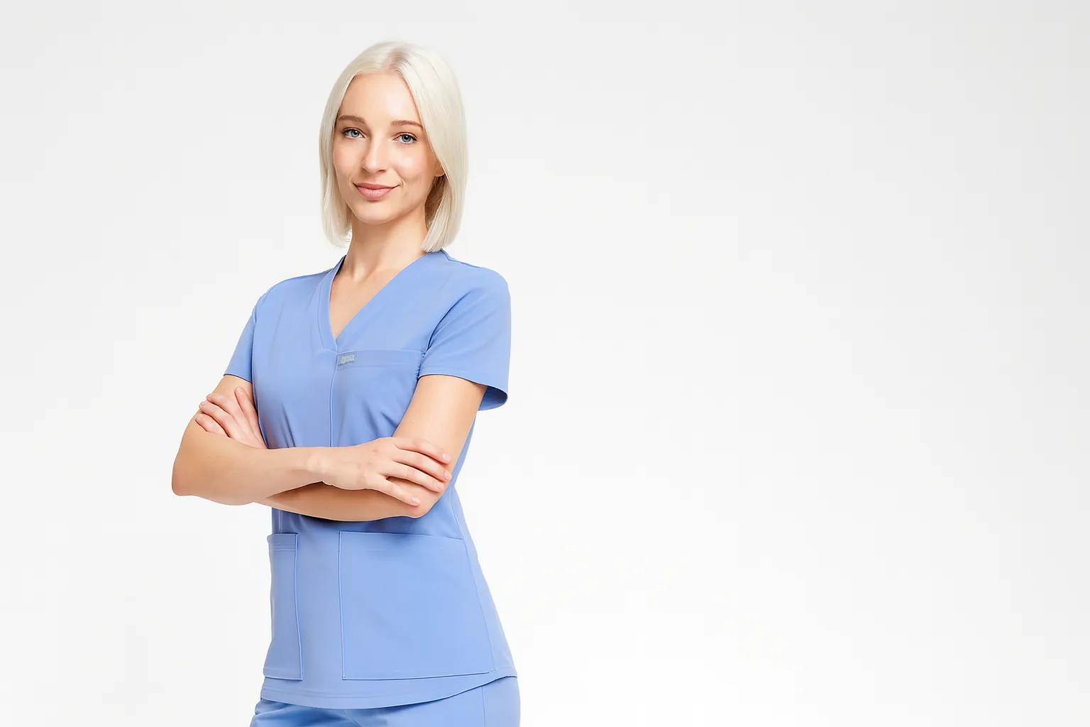 Women light blue scrubs