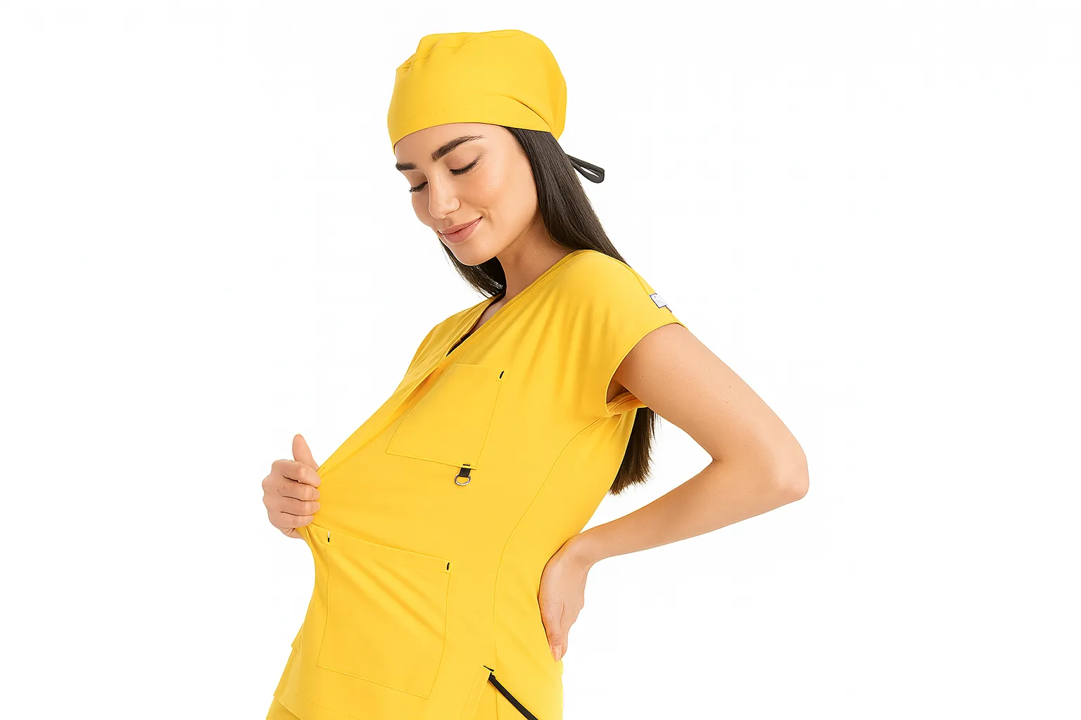 Women yellow scrubs